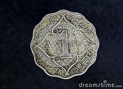 1 Anna (Four Pice) GEORGE V KING EMPERORâ€ Editorial Stock Photo
